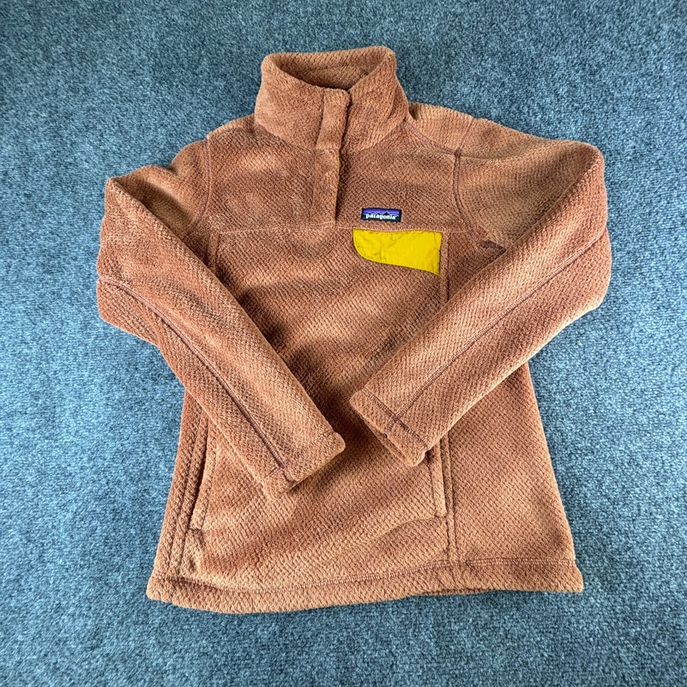 Patagonia‎ Re-Tool Snap-T Polartec Fleece Pullover Terracotta Orange Womens XS